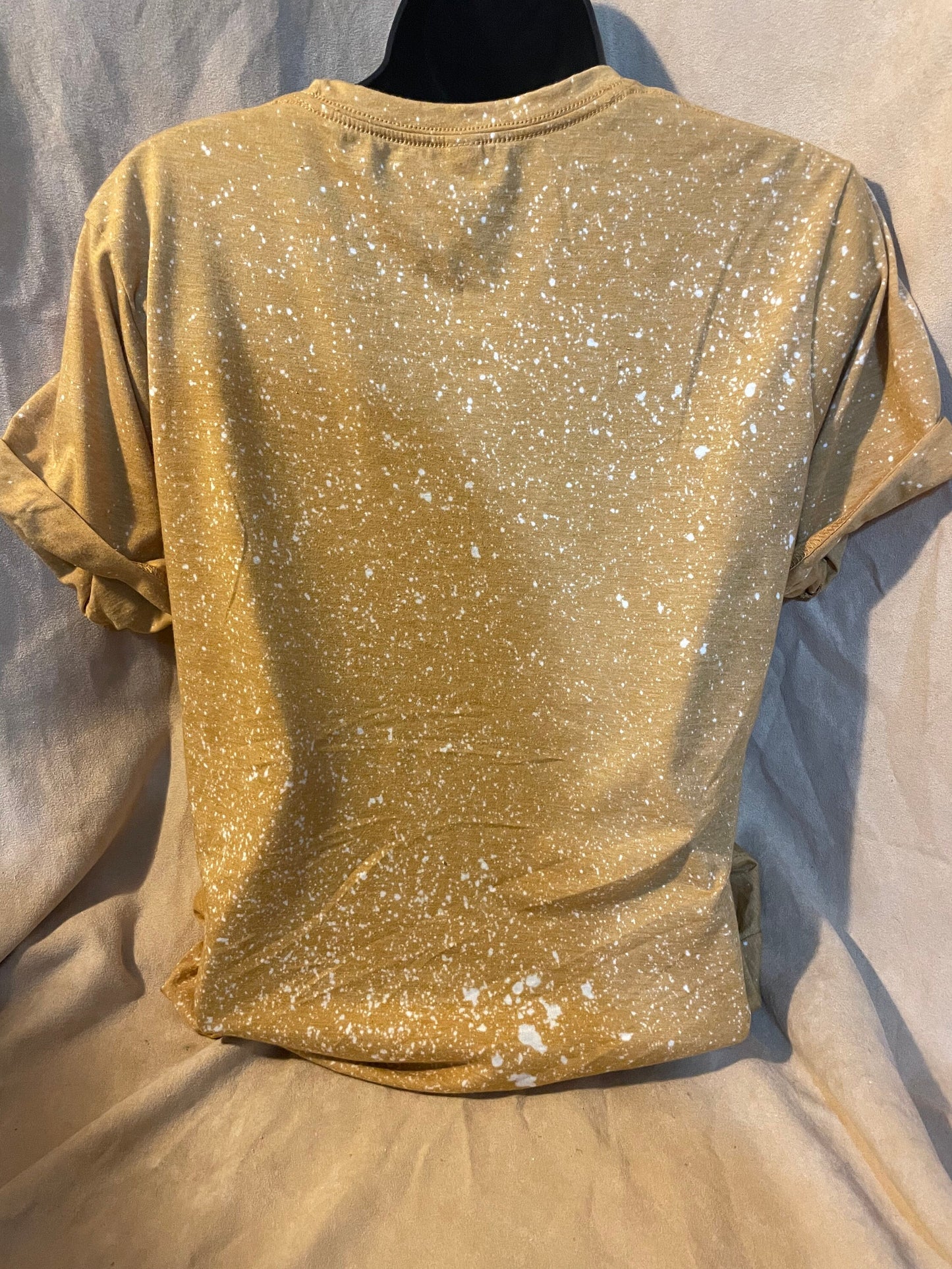 I'm mostly peace love and light and a little go, meditation t-shirt, bleached distressed mustard color super soft tee, vintage retro top