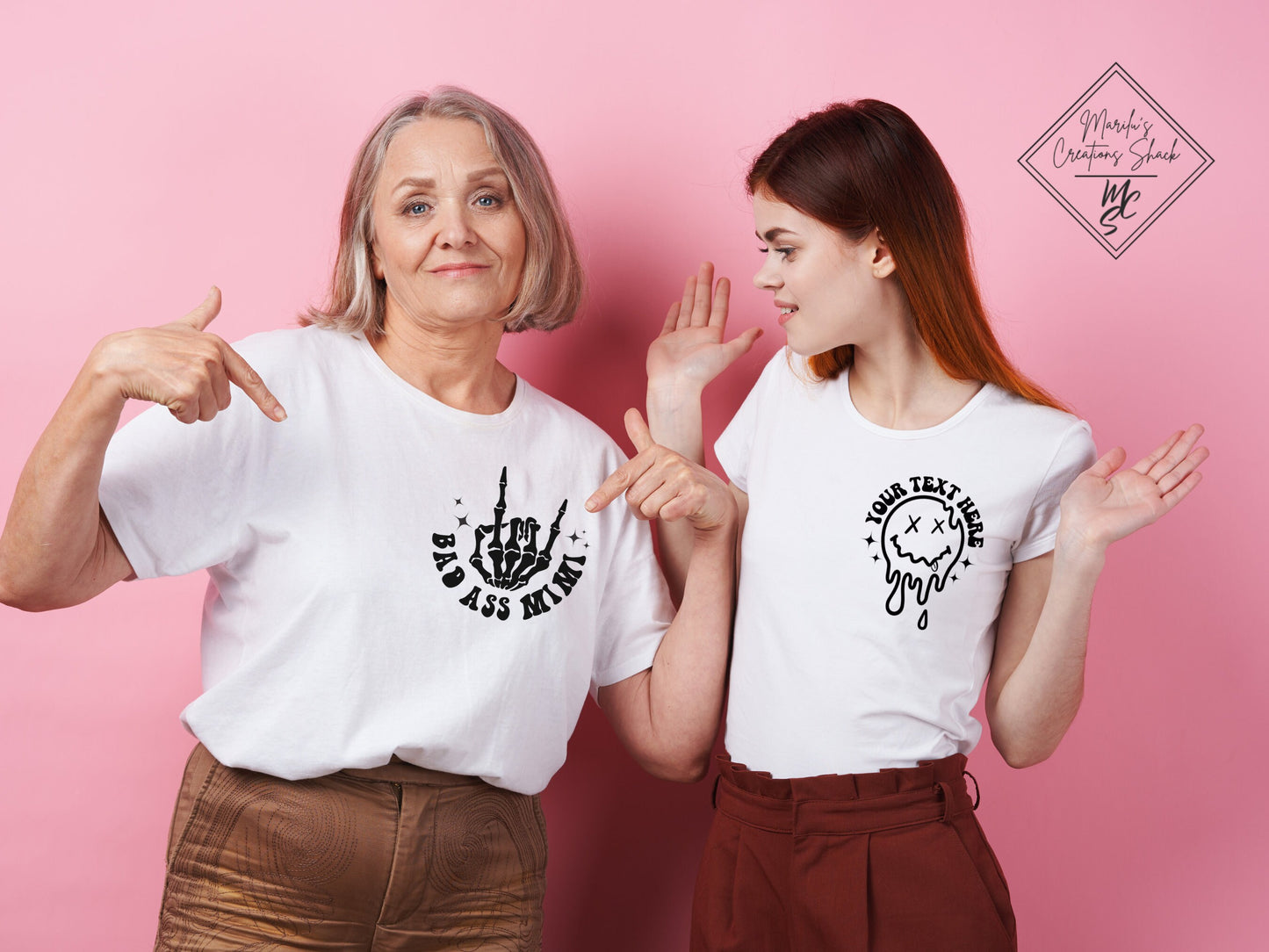Wavy Text T-Shirts customized with your text (Front and Back), more colors to choose from tees, super soft shirts.