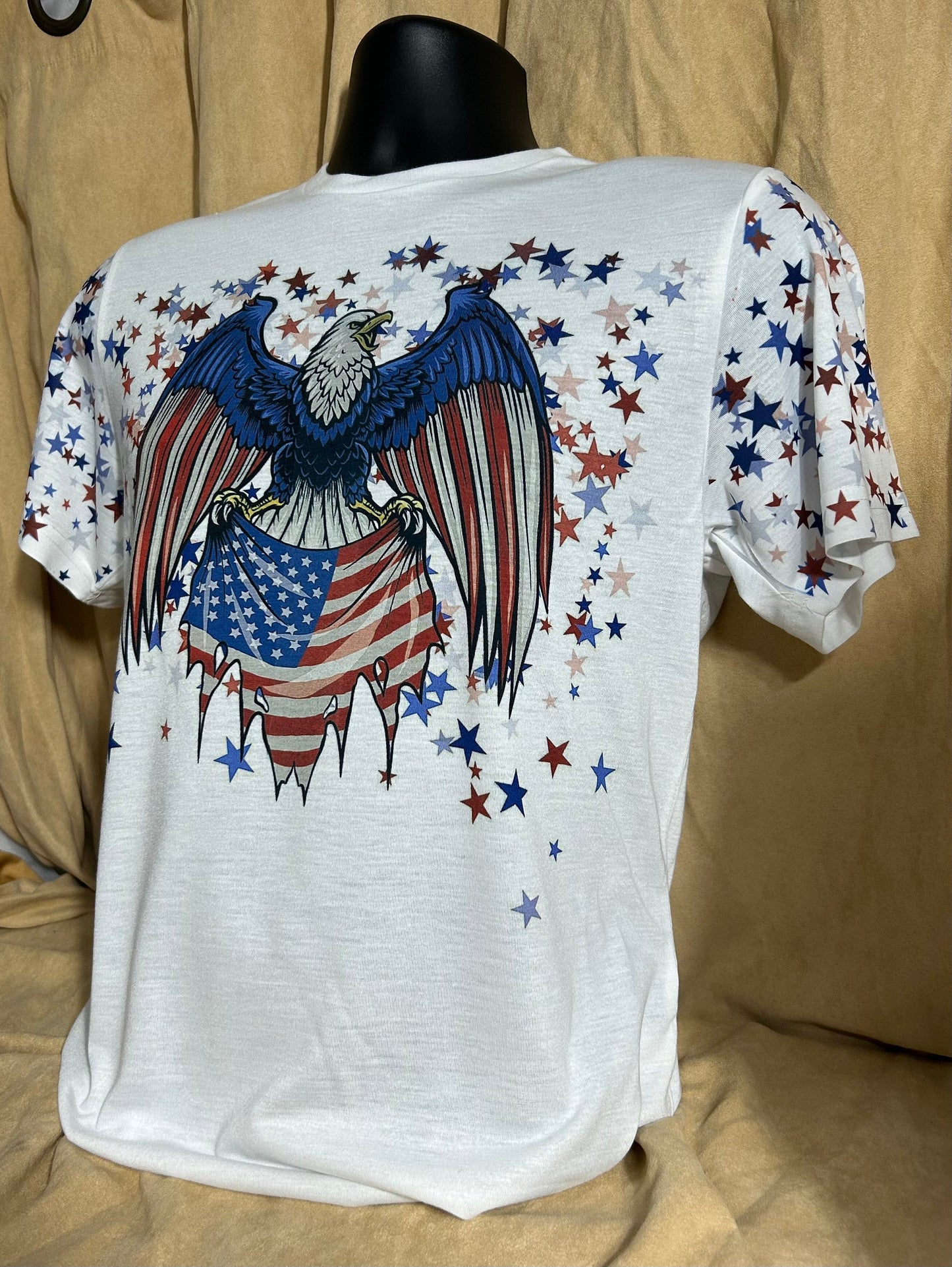 Eagle USA patriotic t-shirt, flag and stars, red, white and blue tee, unisex shirt.