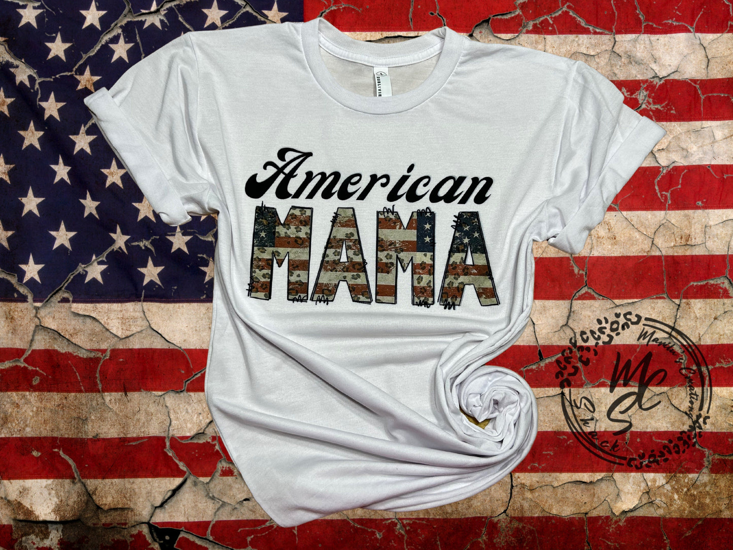 Mommy and me shirts, American Mama, American Mini matching adult t-shirt, youth tee, toddler and baby suit, white super soft very comfy.