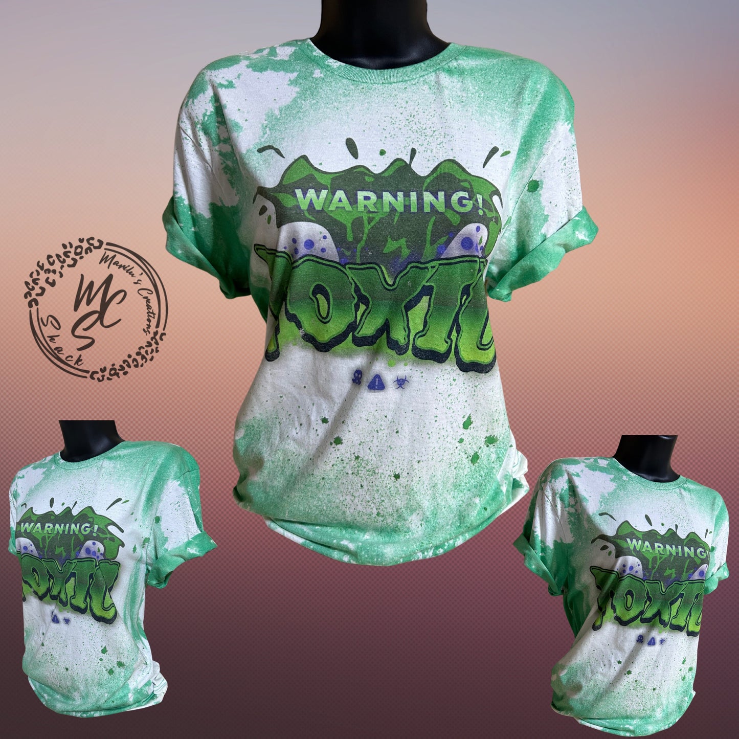 Toxic funny shirt, warning toxic funny t-shirt, bleached distressed green color super soft tee, vintage retro top