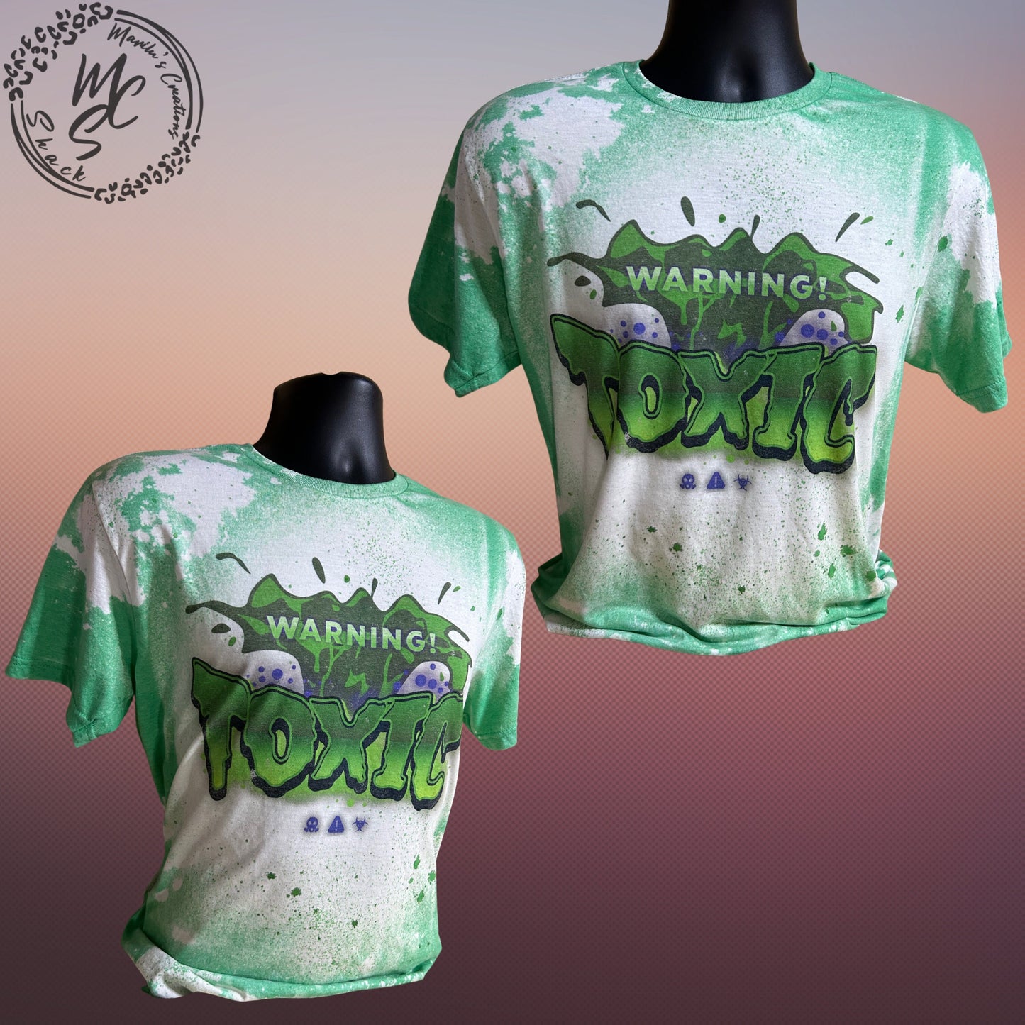 Toxic funny shirt, warning toxic funny t-shirt, bleached distressed green color super soft tee, vintage retro top