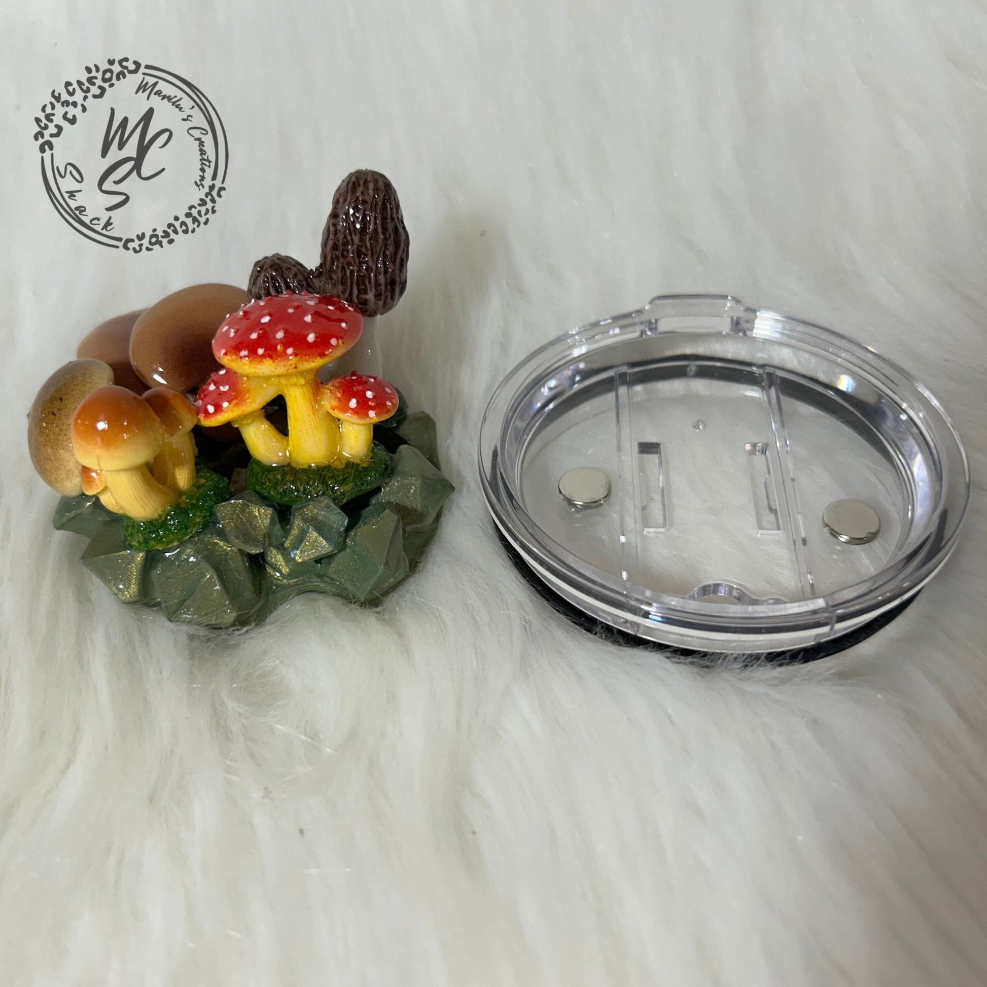 Mushrooms Tumbler Topper, 3d fake mushrooms removable toppers and lid for tumblers. Nature topper replacement lid. Tumbler top.