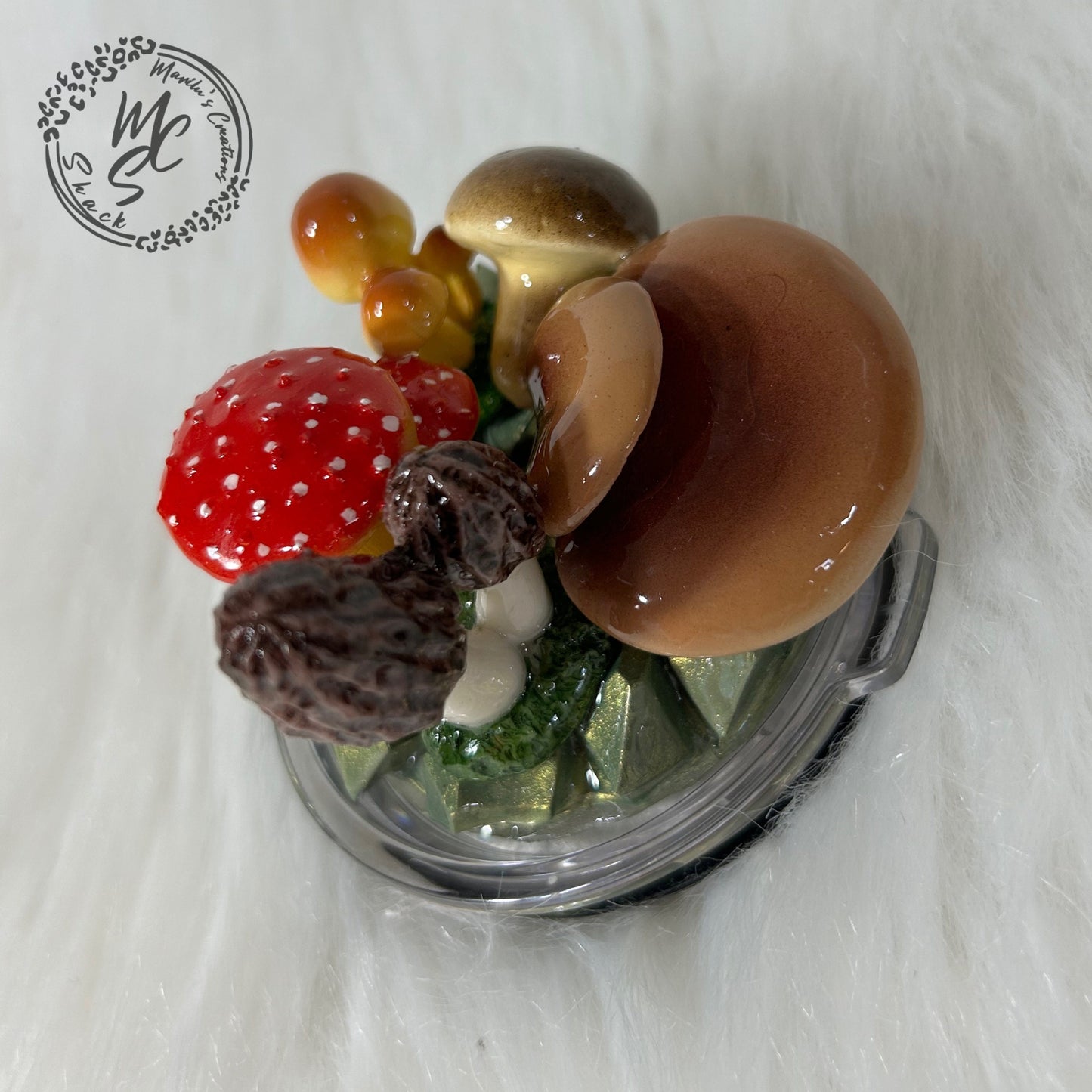 Mushrooms Tumbler Topper, 3d fake mushrooms removable toppers and lid for 30 and 20oz tumblers. Nature topper replacement lid. Tumbler top