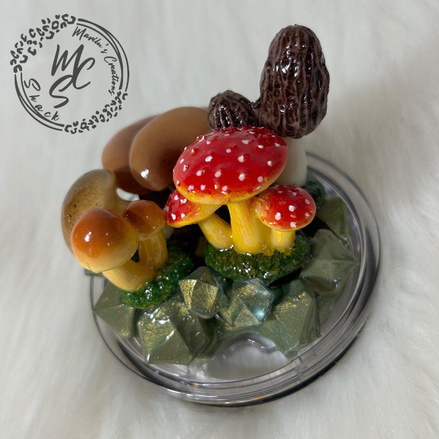 Mushrooms Tumbler Topper, 3d fake mushrooms removable toppers and lid for 30 and 20oz tumblers. Nature topper replacement lid. Tumbler top