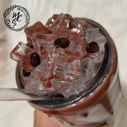 Iced coffee removable tumbler topper and lid for different size tumblers. Tumbler top for ice coffee lovers.