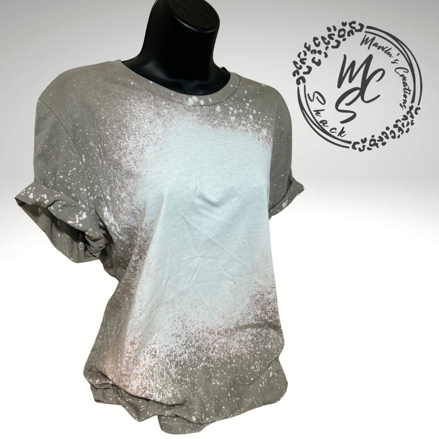 Custom Bleached Tee, Design your own t-shirt, Personalized photo shirt, custom photo shirt, any design bleach shirt, stone/gray color tee.