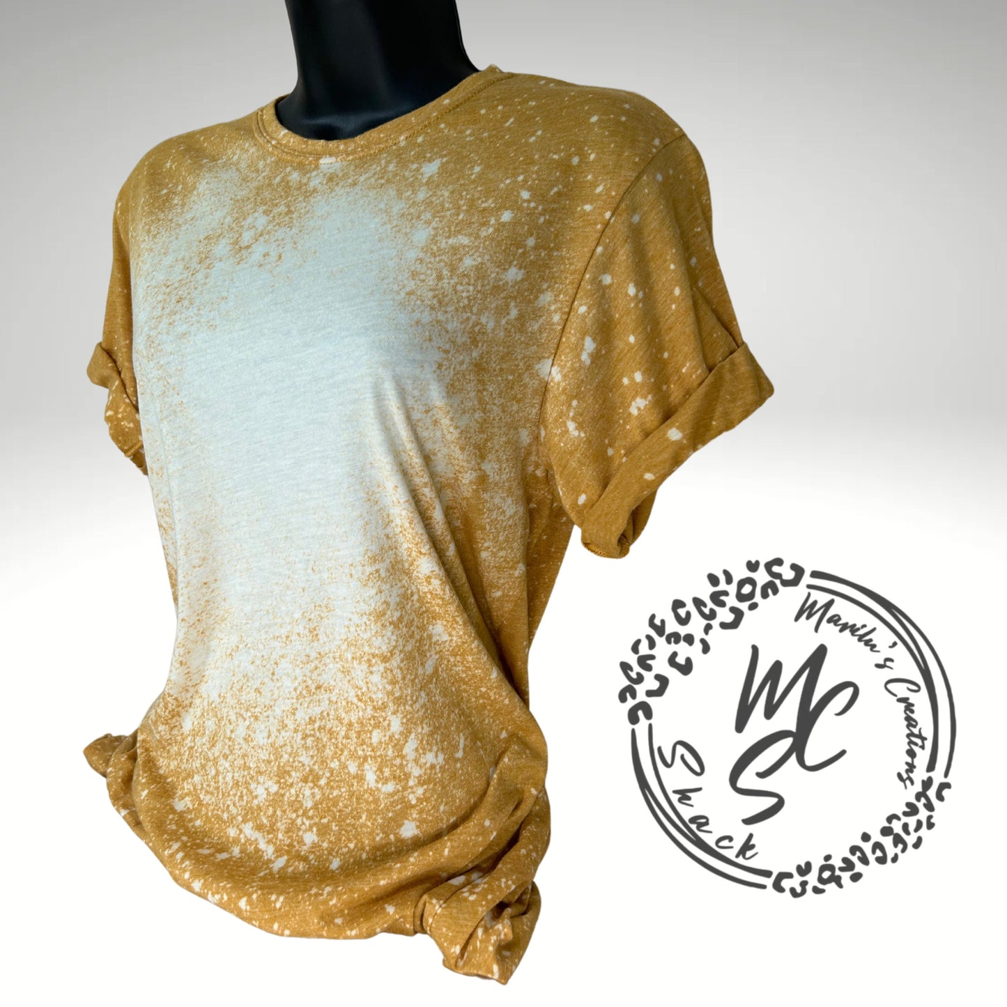 Custom Bleached Tee, Design your own t-shirt, Personalized photo shirt, custom photo shirt, any design bleach shirt, mustard color tee.
