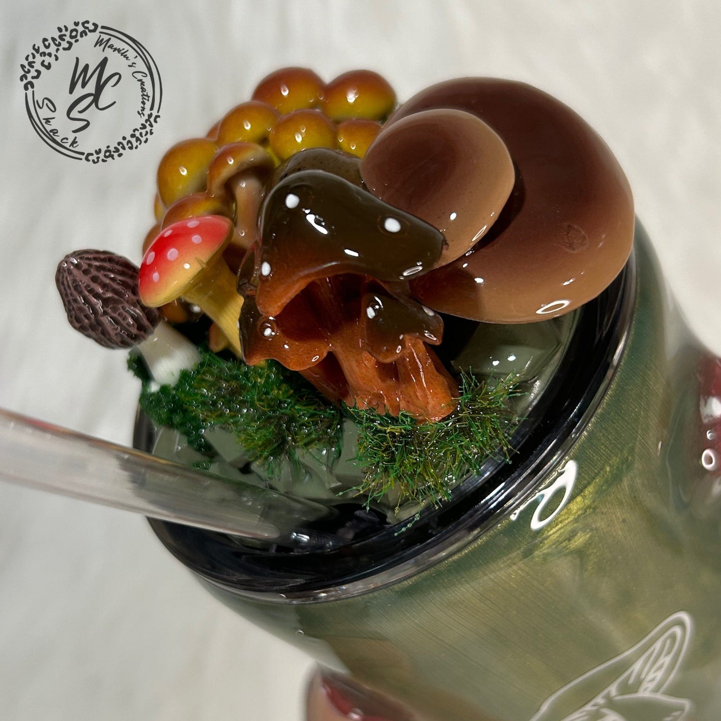 Mushrooms Tumbler Topper, 3d fake mushrooms removable toppers and lid for 30 and 20oz tumblers. Nature topper replacement lid. Tumbler top