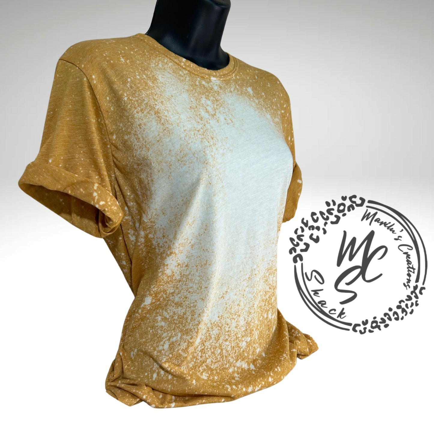 Custom Bleached Tee, Design your own t-shirt, Personalized photo shirt, custom photo shirt, any design bleach shirt, mustard color tee.