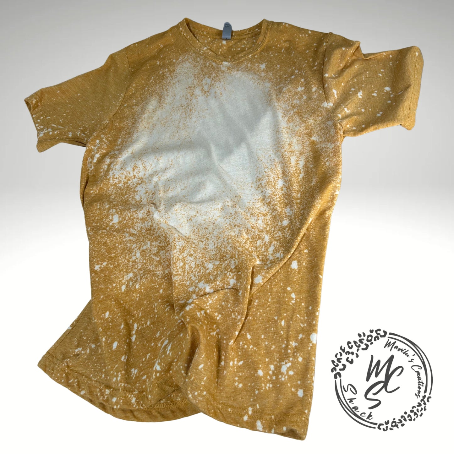 Custom Bleached Tee, Design your own t-shirt, Personalized photo shirt, custom photo shirt, any design bleach shirt, mustard color tee.