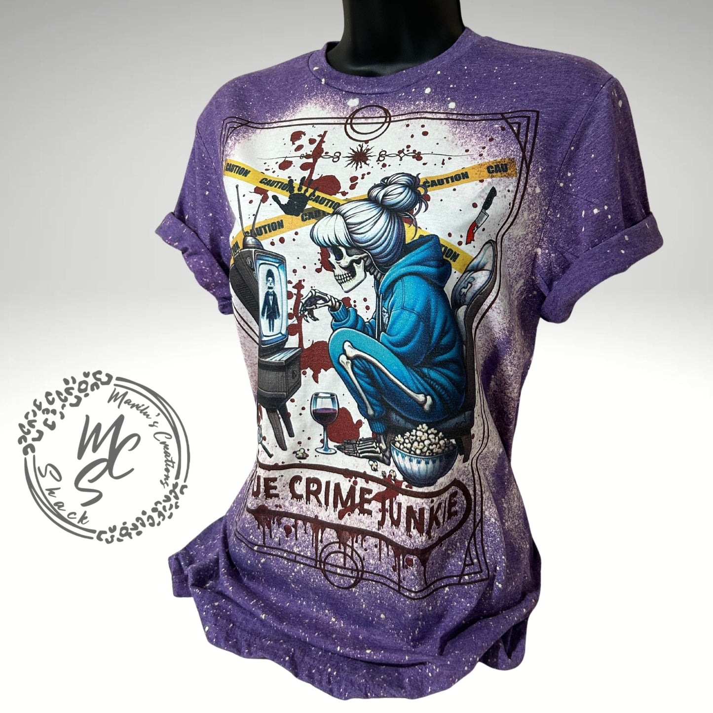 Tarot card True Crime Junkie t-shirt, retro distressed true crime lovers shirt, bleached tarot tee, super soft top, gift for her or him.
