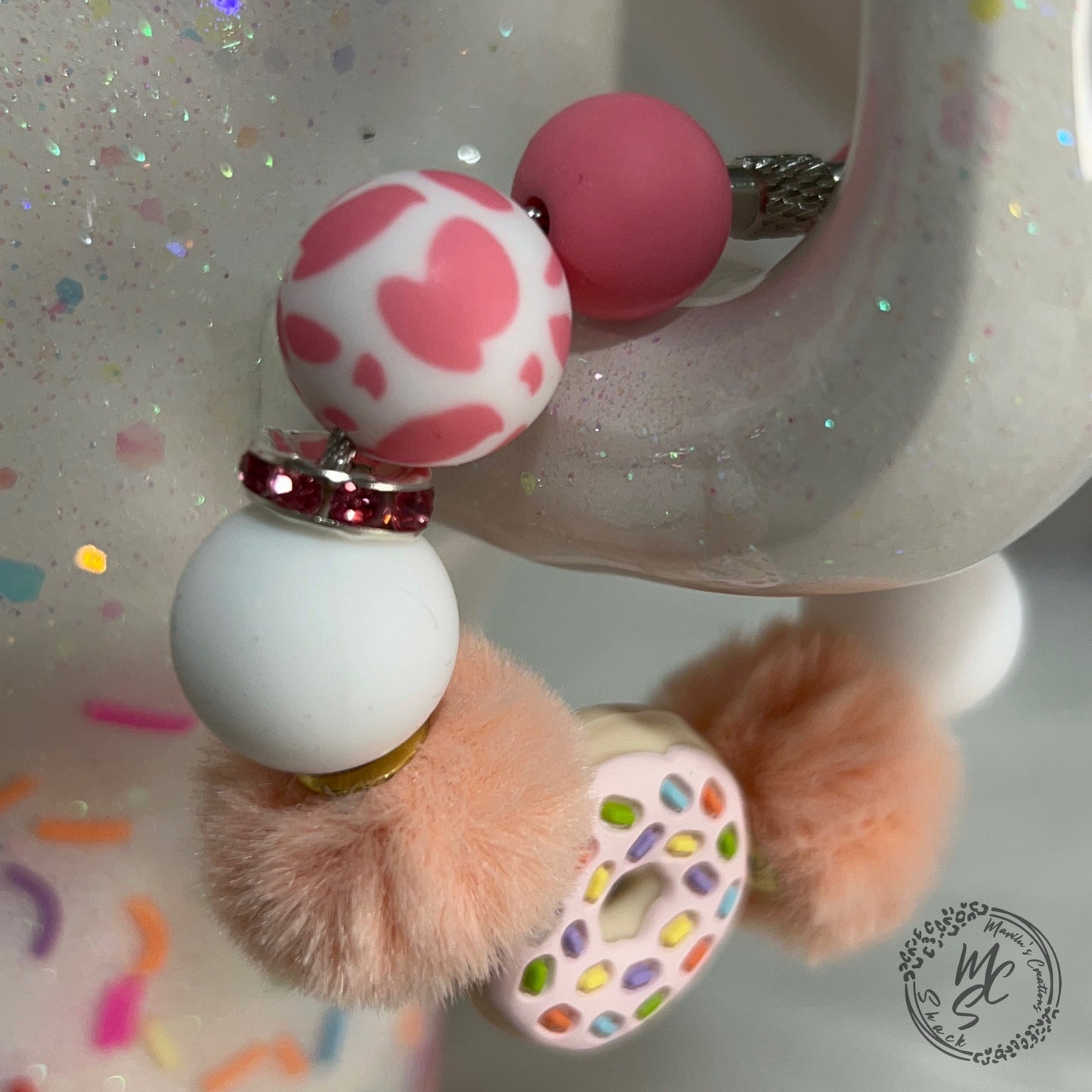Donuts Stanley Tumbler Cup Charm, donut Coffee tumbler handle beads charm, silicone beads charm for tumbler handles