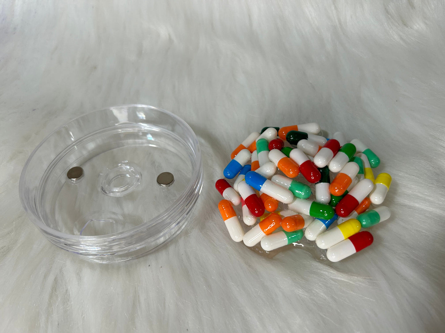 Pills Tumbler Topper, 3d fake pills removable toppers and lid. Health worker tumbler topper replacement lid. Tumbler top