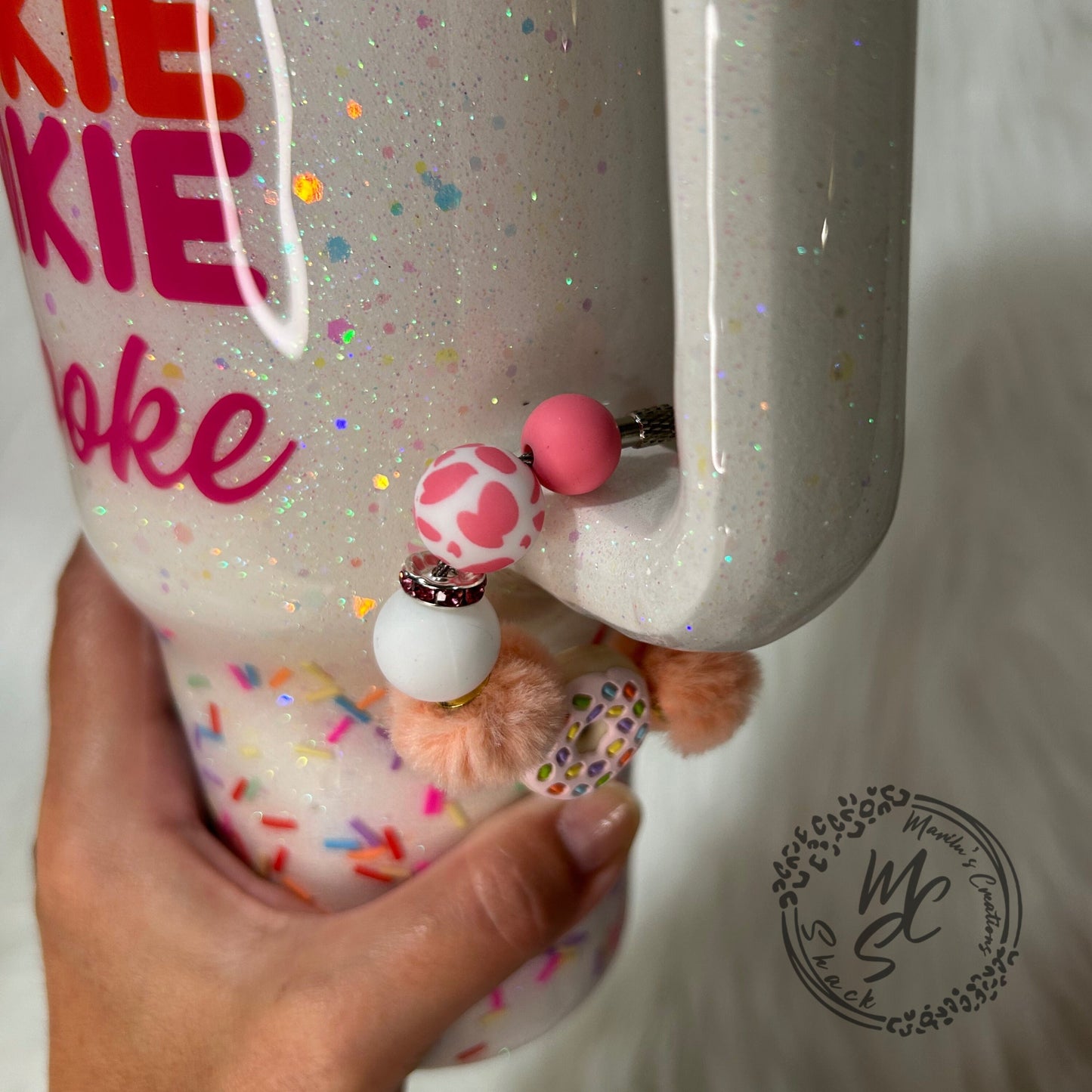 Donuts Stanley Tumbler Cup Charm, donut Coffee tumbler handle beads charm, silicone beads charm for tumbler handles