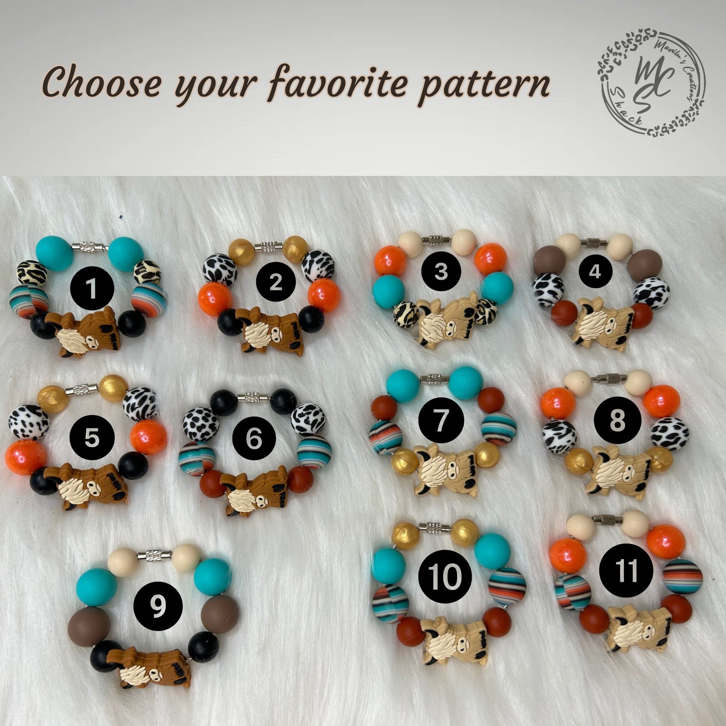 Highland Cow Stanley Cup Charm: Silicone Tumbler Handle Beads