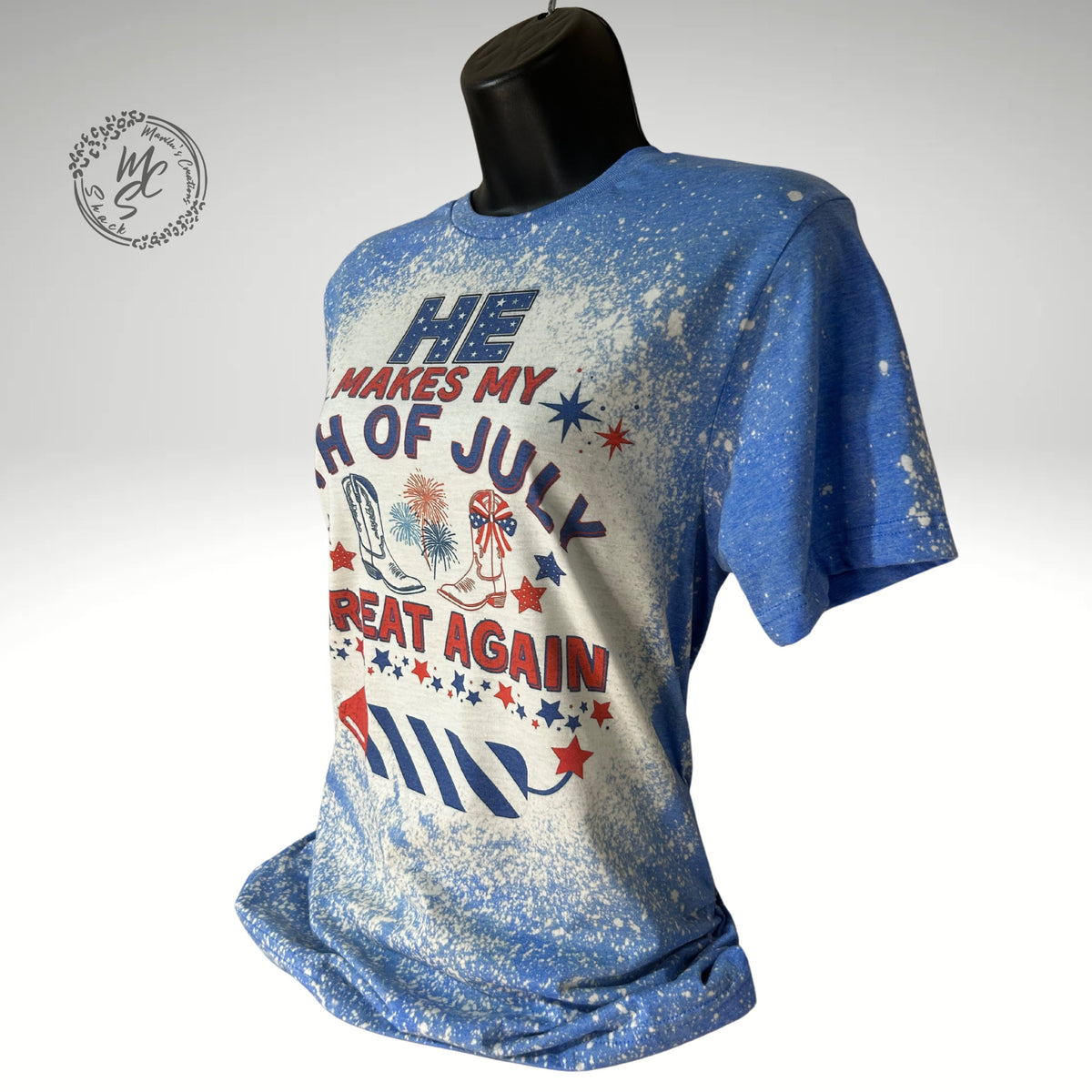 4th of July couples matching shirts, retro distressed patriotic design shirt, bleached blue super soft tee, gift for her or him.