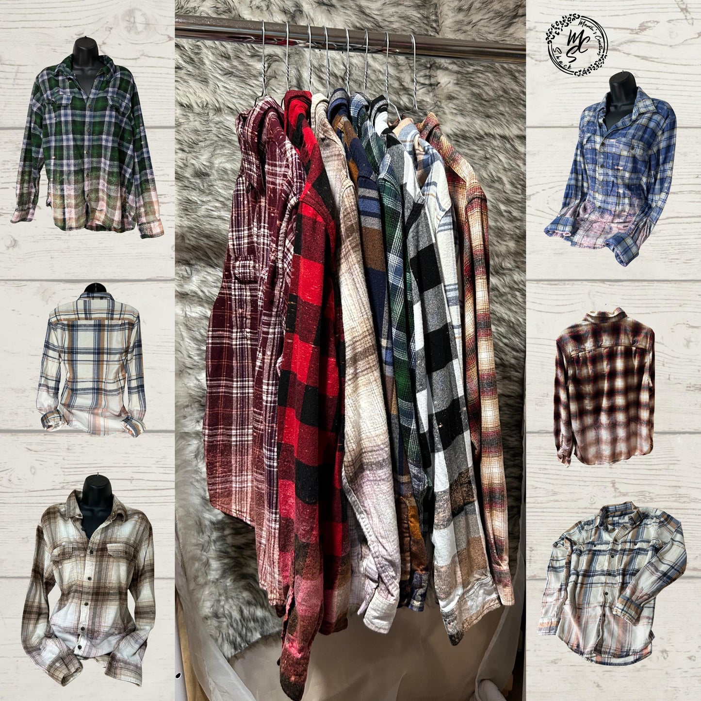 Flannels Bleached/Distressed/Vintage look Plaid, shirts for women and men unique flannels, they are distressed, without any designs.