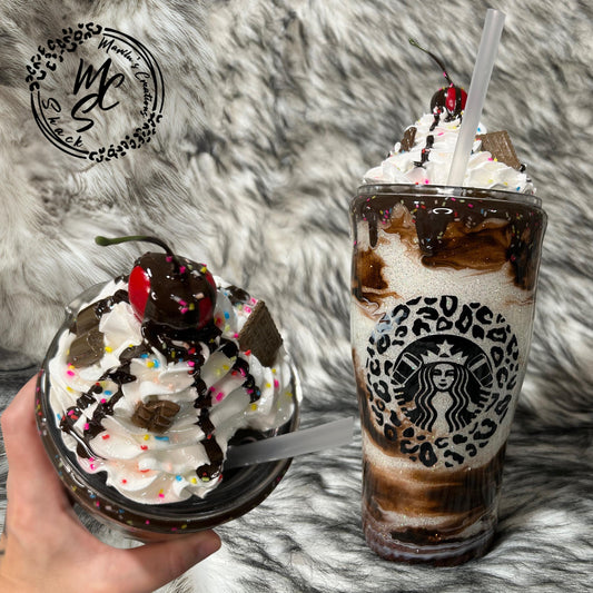 Iced Coffee Tumbler, Chocolate Mocha Tumbler, Whipped Cream Lid Tumbler, Hot Cold Tumbler With Straw, Coffee Lover Gift