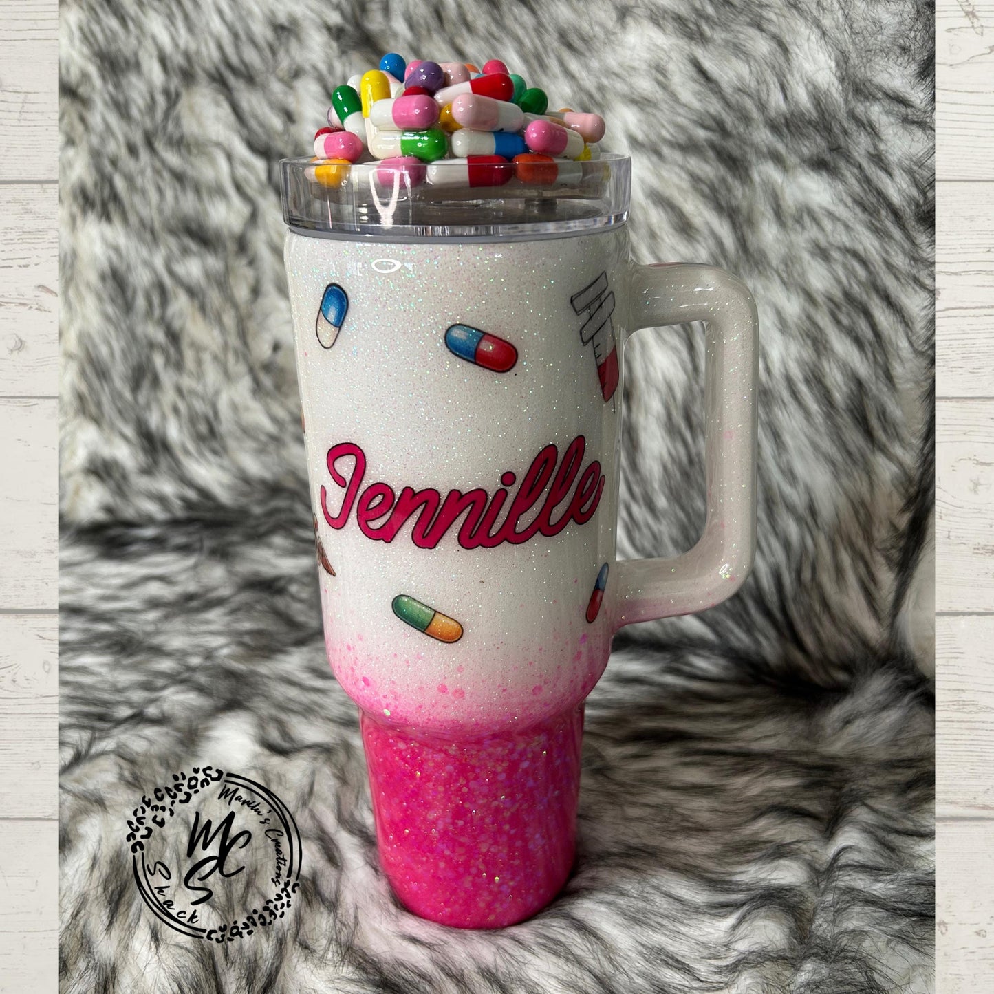 LPN Tumbler, Licensed Practical Nurse Mug, Fake Pills Topper, 3d Medical Tumbler, Glitter Nurse Cup, Nurse Appreciation Gift
