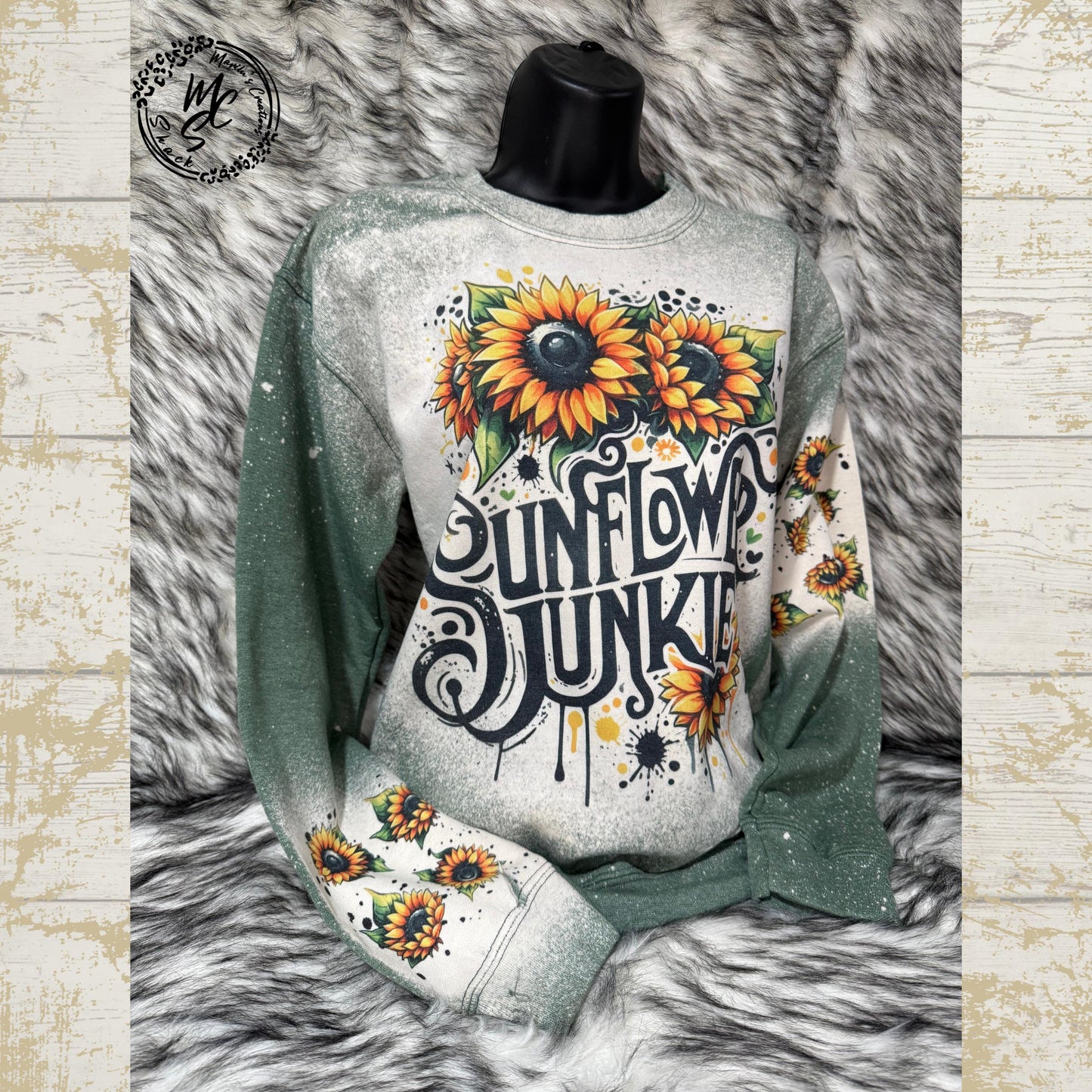 Boho Sunflowers sweatshirt, Floral Western sunflower Sweater, Cute Sunflower Junkie crew neck shirt sweater with sunflower prints.