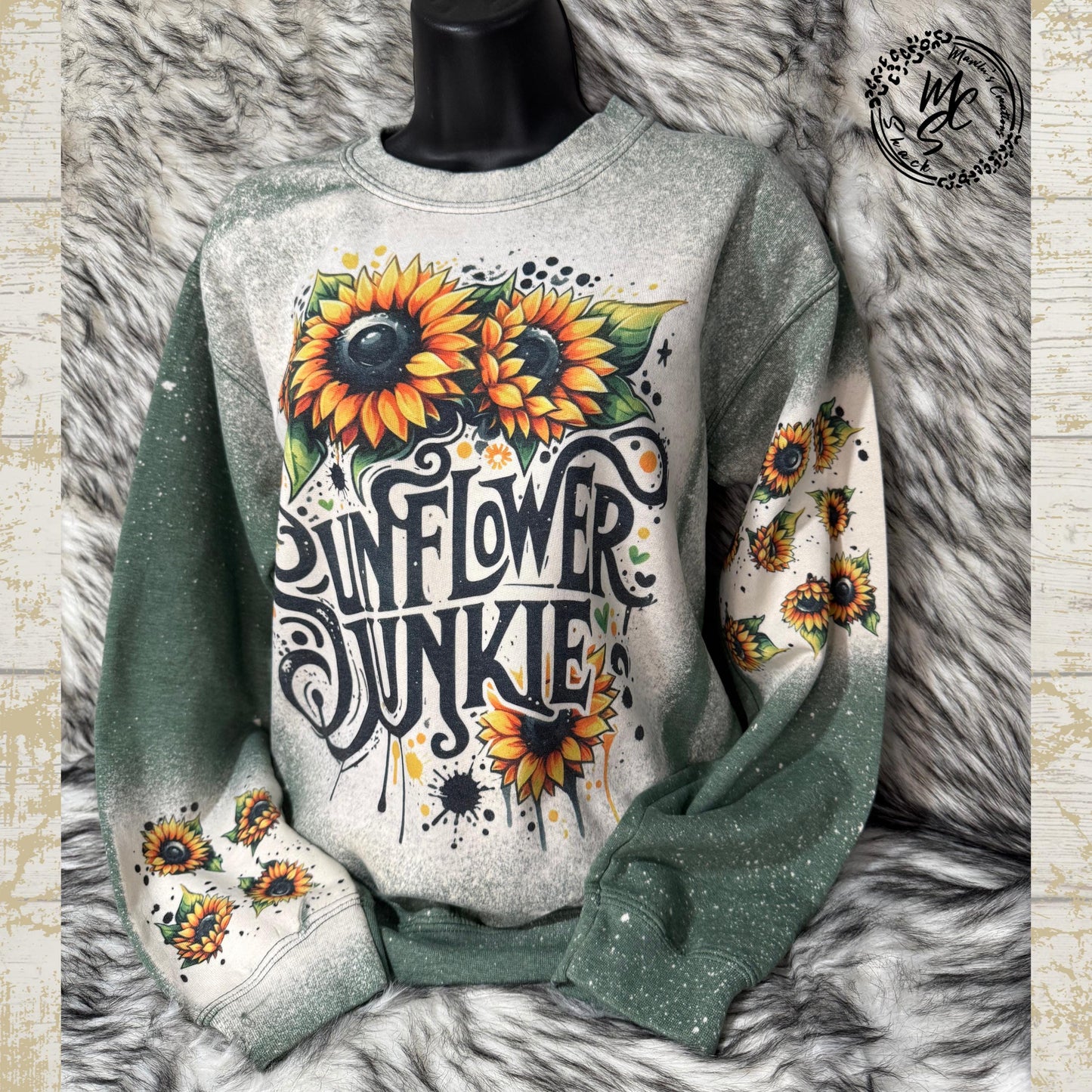 Boho Sunflowers sweatshirt, Floral Western sunflower Sweater, Cute Sunflower Junkie crew neck shirt sweater with sunflower prints.