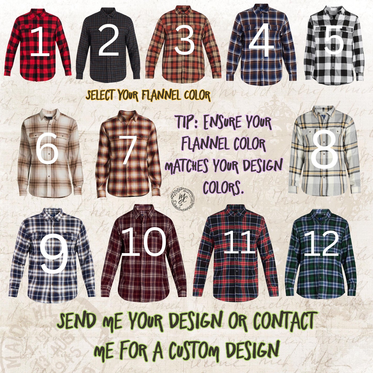 Flannels Bleached/Distressed/Vintage Customized (Choose your flannel size, color and send me a picture or the idea for your design) No Fade