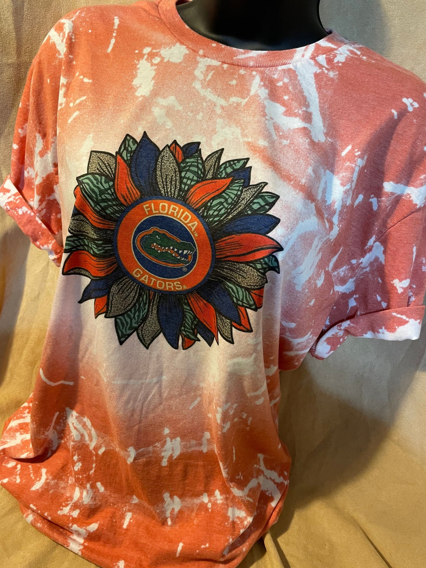 Gators T-shirt in Orange or Blue - Bleach Distressed