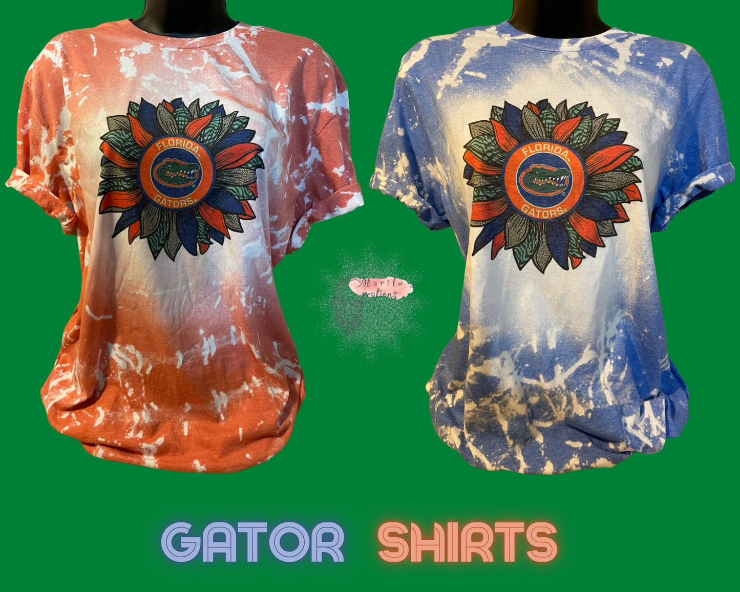 Gators T-shirt in Orange or Blue - Bleach Distressed