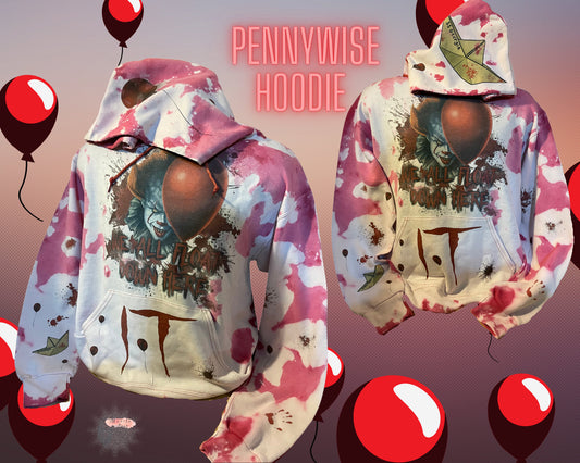 Pennywise (IT) Horror Movie Distressed Hoodie