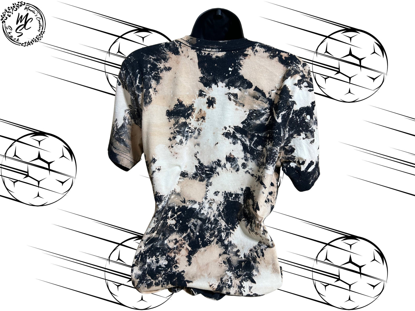 Soccer Mom T-shirt, Custom Hand Bleached with leopard print details