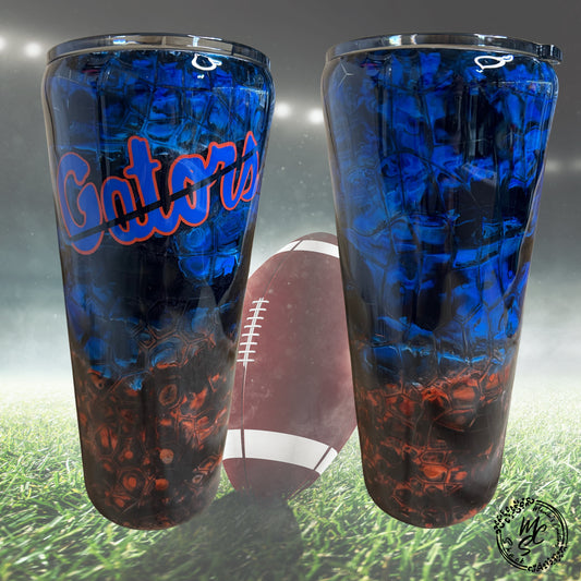 Gator Tumbler, Gator skin design cup (with slide lid and straw)