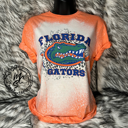 UF Gators T-shirt in Orange or Blue - Bleach Distressed, Swamp, Chomp Chomp tee, football UF Gators