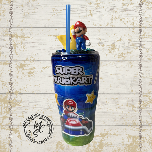 Super Mario Kart 3D Tumbler with character Topper - Gamer Cup