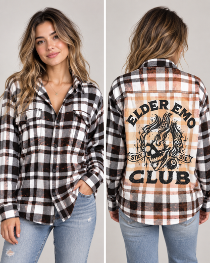 Custom Bleached Flannel – Personalized Back Design