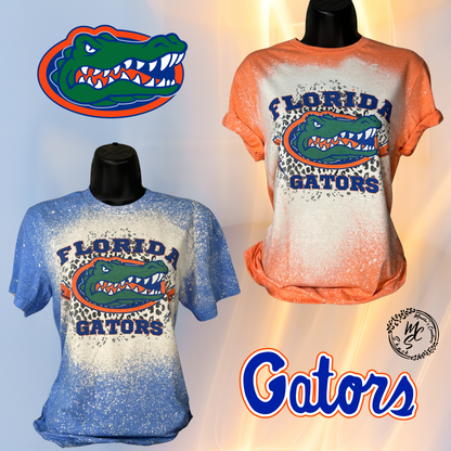 UF Gators T-shirt in Orange or Blue - Bleach Distressed, Swamp, Chomp Chomp tee, football UF Gators