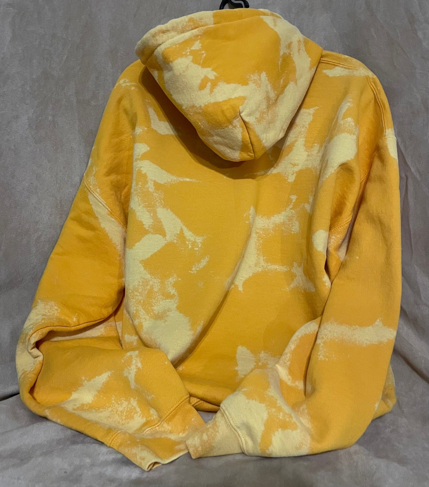 Moon & Sunflowers hoodie pullover bleached distressed graphic top, yellow or old gold vintage trending sweater.