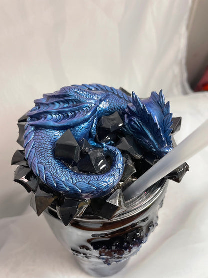 3D Dragon Scale Tumbler: Handmade Insulated Cup with Lid