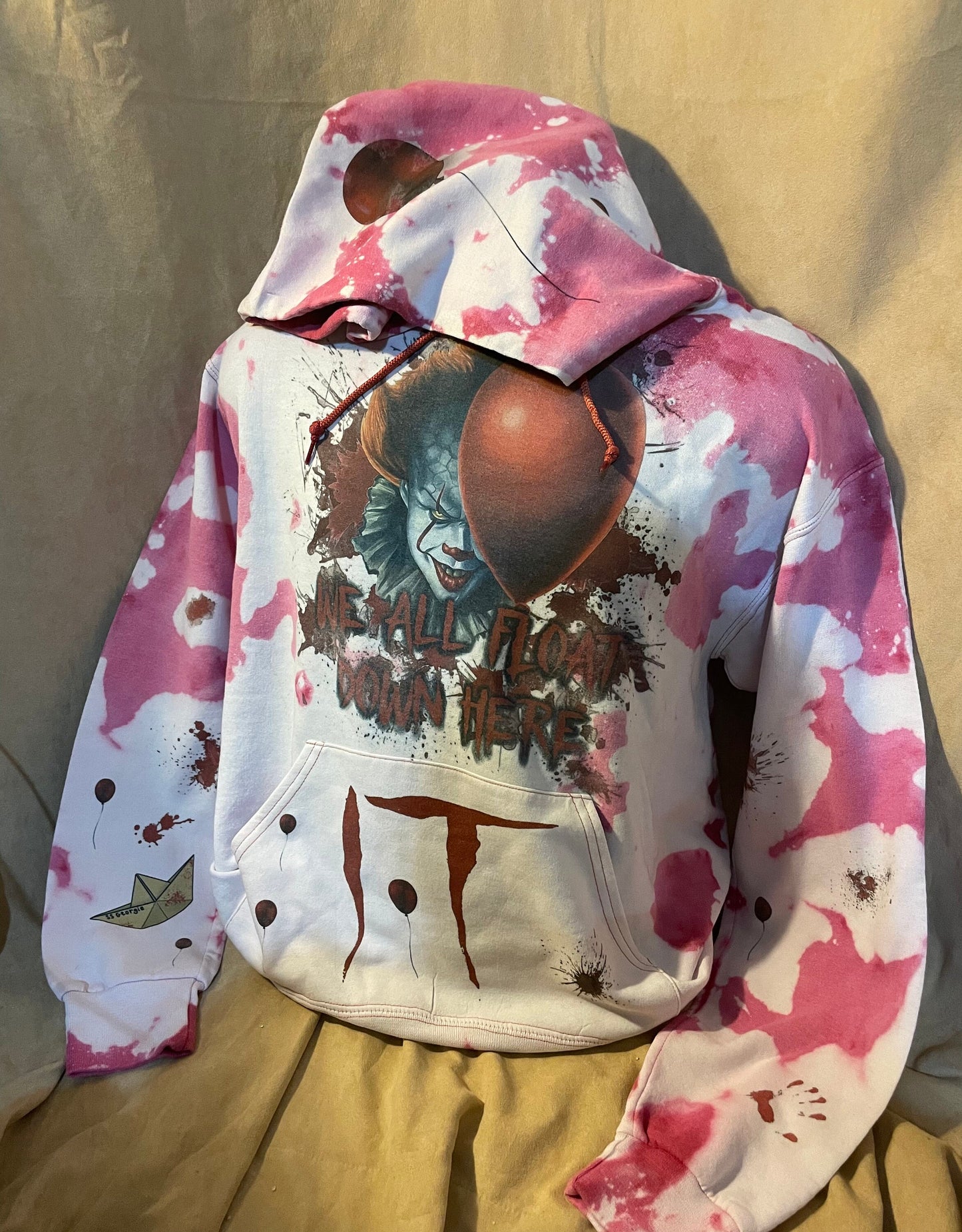 Pennywise (IT) Horror Movie Distressed Hoodie