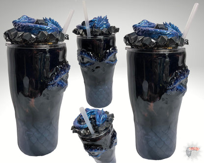 3D Dragon Scale Tumbler: Handmade Insulated Cup with Lid