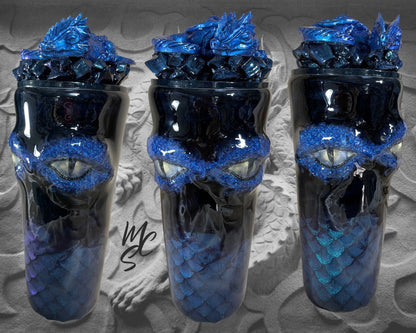 3D Dragon Scale Tumbler: Handmade Insulated Cup with Lid