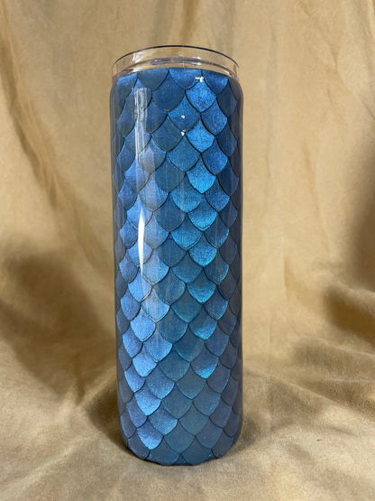 3D Dragon Tumbler with hand placed Dragon scales and a 3D dragon, Dragon Tumbler, Customizeable/personalizeable cup