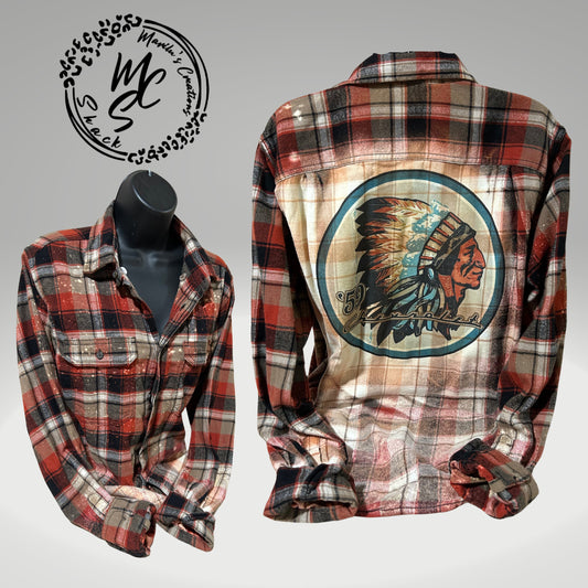 Flannel I run on coffee and Christmas cheer, super soft real flannel, red mark plaid (black and red) unisex holidays top