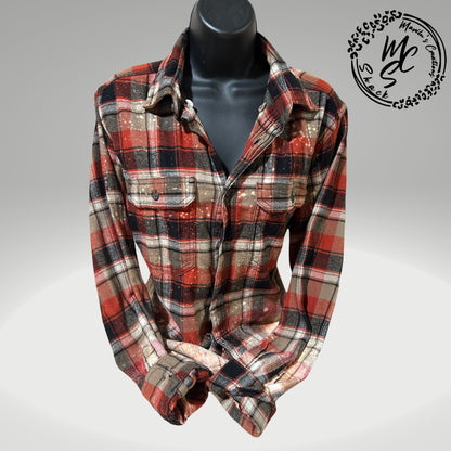 Flannel I run on coffee and Christmas cheer, super soft real flannel, red mark plaid (black and red) unisex holidays top