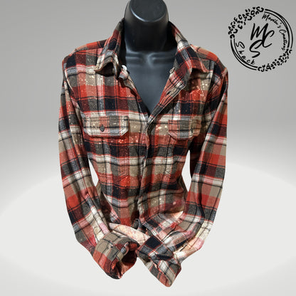 Bleached Apache Chief Flannel Shirt: Soft Distressed Unisex Top