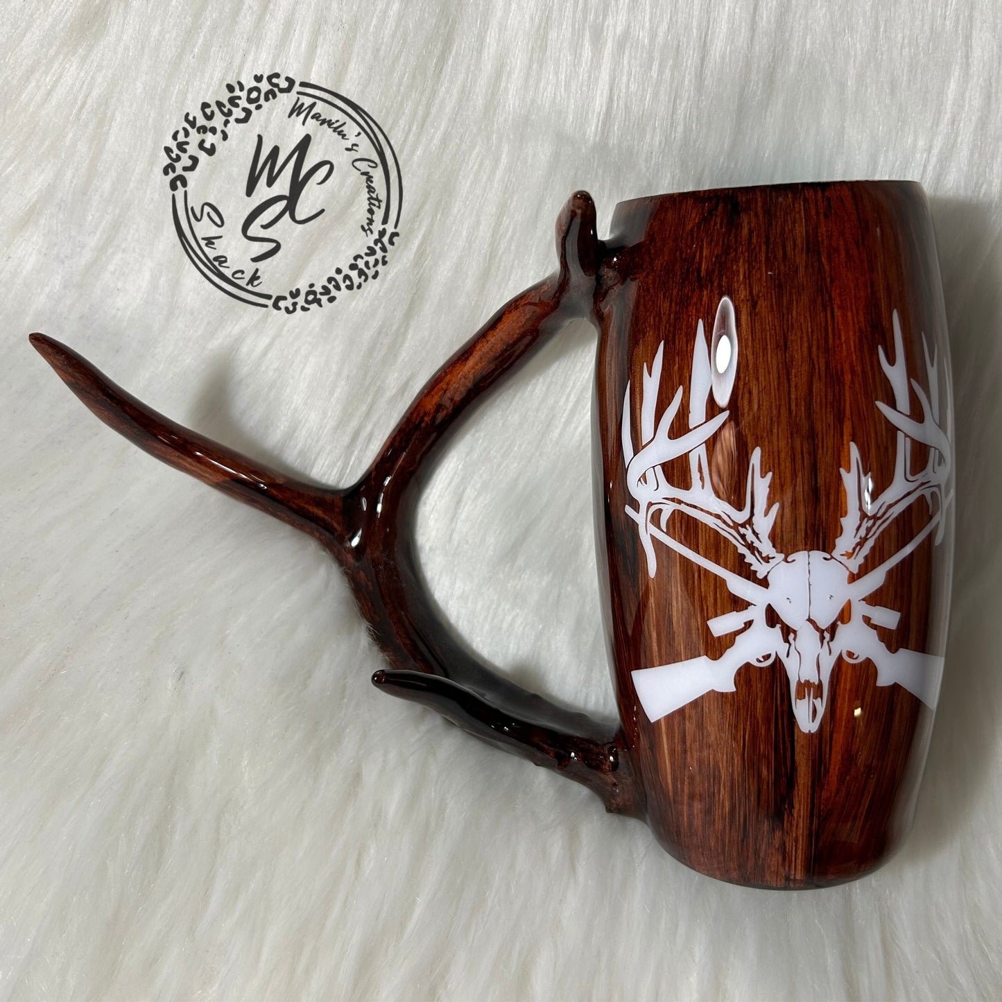 Deer Tumbler, wood Tumbler, Real Deer Antler handle 25oz Barrel Stainless Steel Tumbler (limited quantities) Personalizable/Customizable