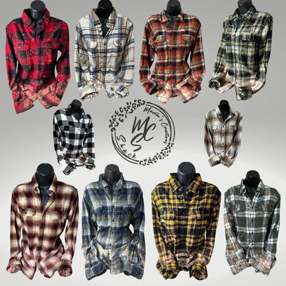 Flannels Bleached/Distressed/Vintage Customized (Choose your flannel size, color and send me a picture or the idea for your design)