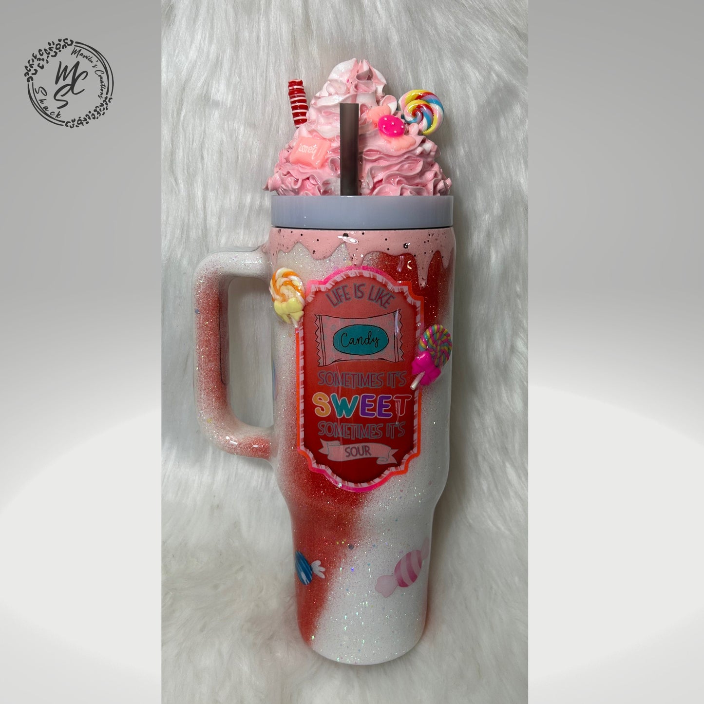 Candy Tumbler: 3D Faux Candy & Whipped Cream Topper