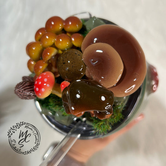 Mushrooms Tumbler Topper, 3d fake mushrooms removable toppers and lid for 30 and 20oz tumblers. Nature topper replacement lid. Tumbler top