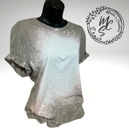 Custom Bleached Tee, Design your own t-shirt, Personalized photo shirt, custom photo shirt, any design bleach shirt, stone/gray color tee.